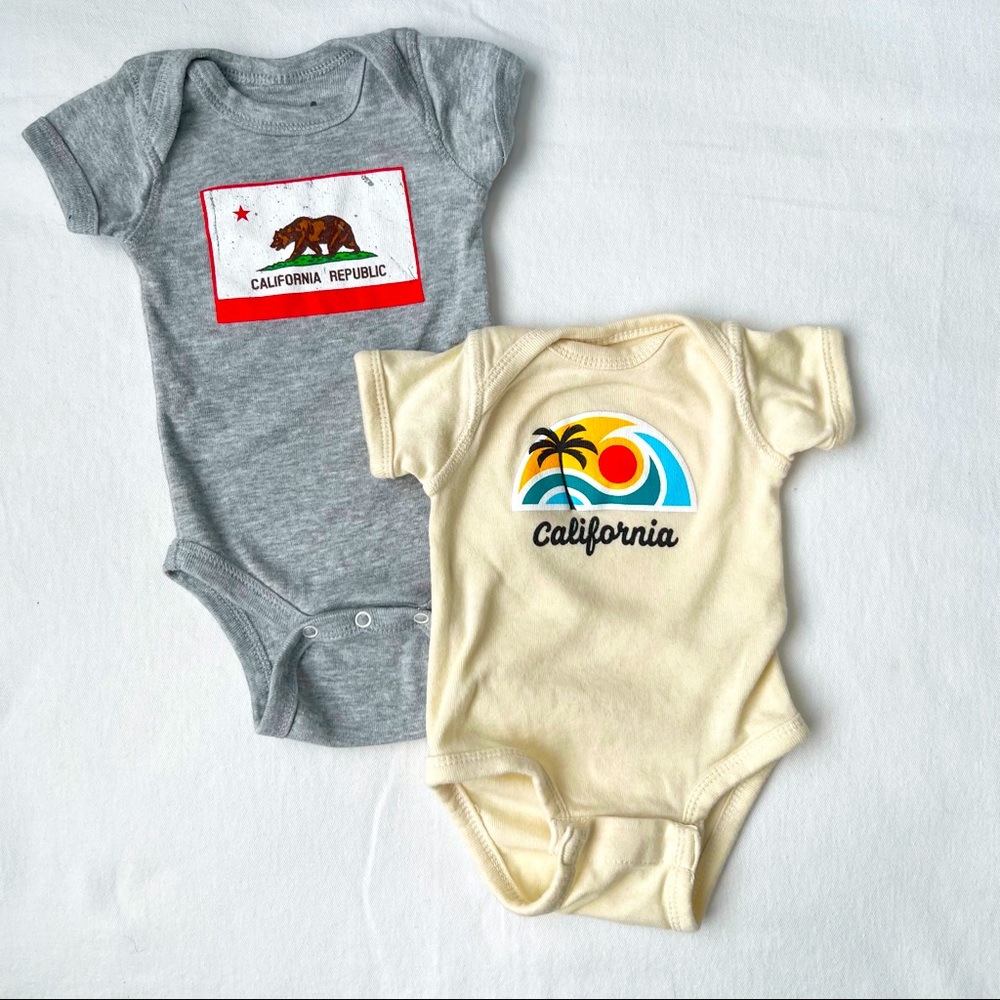 Aksels- Newborn California State Onesies Bundle Gray/Cream